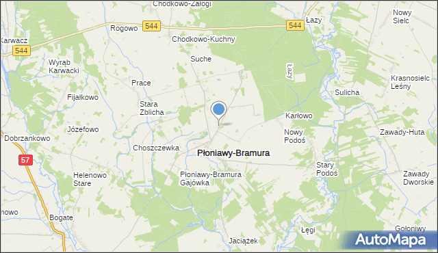 mapa Nowe Płoniawy, Nowe Płoniawy na mapie Targeo